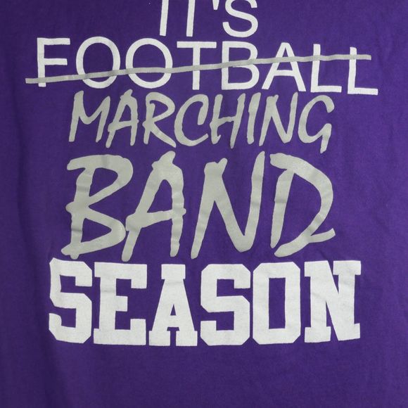It's (football) Marching Band Season T-Shirt Short Sleeve Crewneck Purple Small - Picture 3 of 6